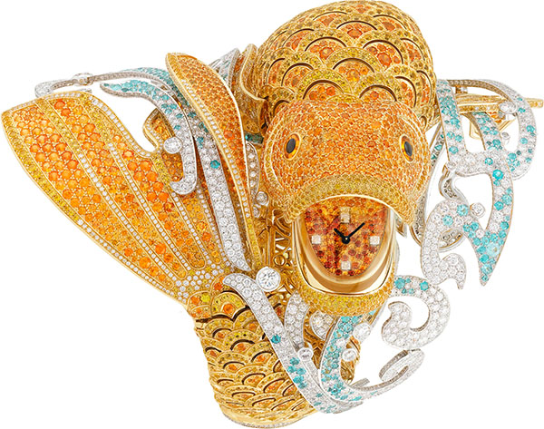 Van Cleef & Arpels Enchanted Nature 系列 Carpe Koï 手鐲神秘腕錶。